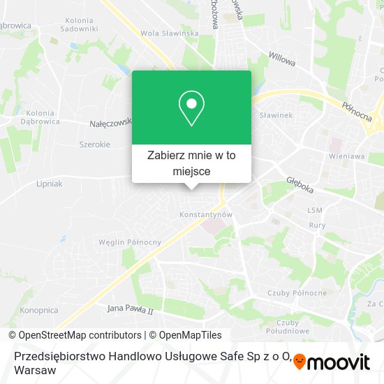 Mapa Przedsiębiorstwo Handlowo Usługowe Safe Sp z o O