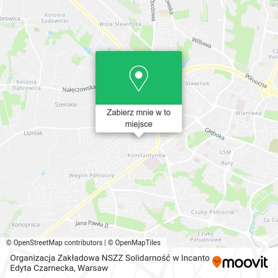 Mapa Organizacja Zakładowa NSZZ Solidarność w Incanto Edyta Czarnecka