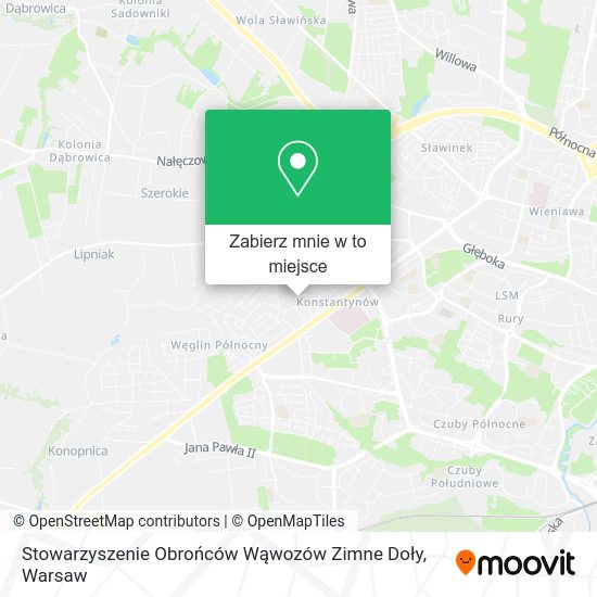 Mapa Stowarzyszenie Obrońców Wąwozów Zimne Doły