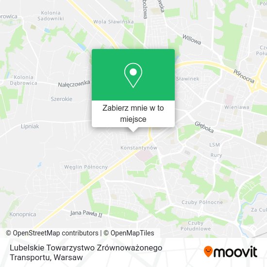 Mapa Lubelskie Towarzystwo Zrównoważonego Transportu