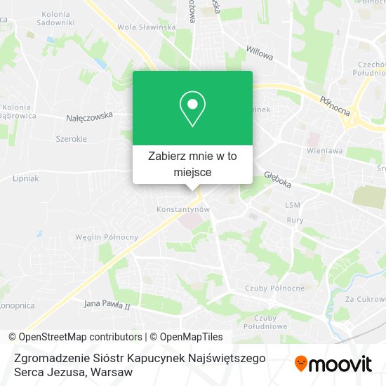 Mapa Zgromadzenie Sióstr Kapucynek Najświętszego Serca Jezusa