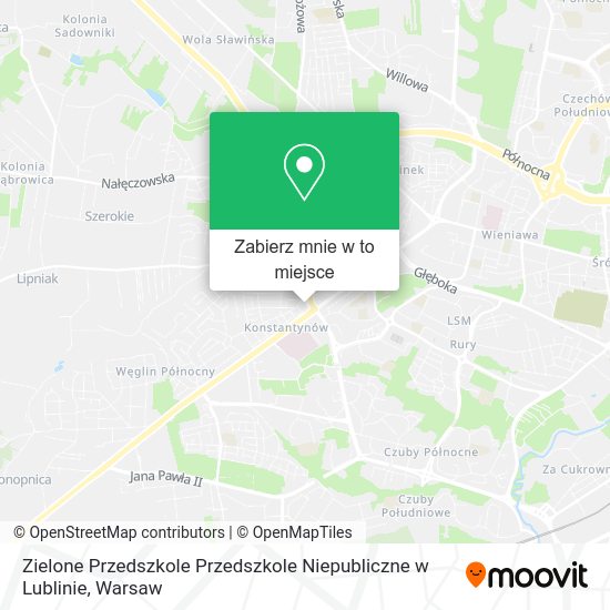 Mapa Zielone Przedszkole Przedszkole Niepubliczne w Lublinie