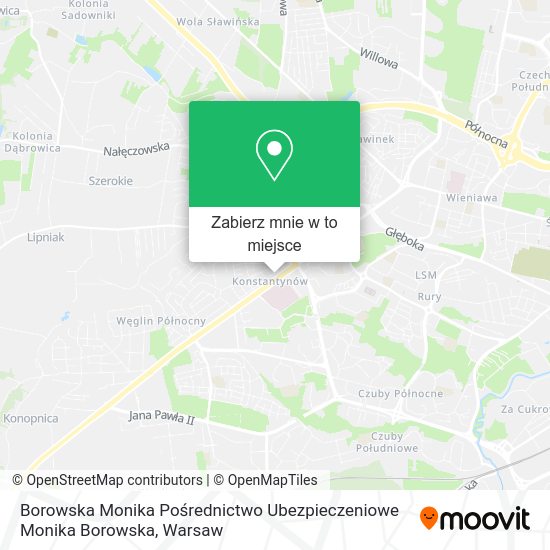 Mapa Borowska Monika Pośrednictwo Ubezpieczeniowe Monika Borowska