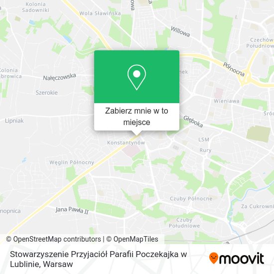 Mapa Stowarzyszenie Przyjaciół Parafii Poczekajka w Lublinie