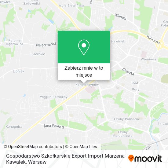 Mapa Gospodarstwo Szkółkarskie Export Import Marzena Kawałek