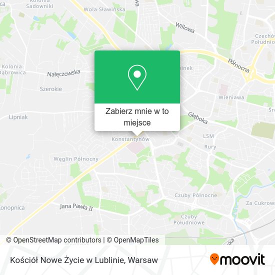 Mapa Kościół Nowe Życie w Lublinie