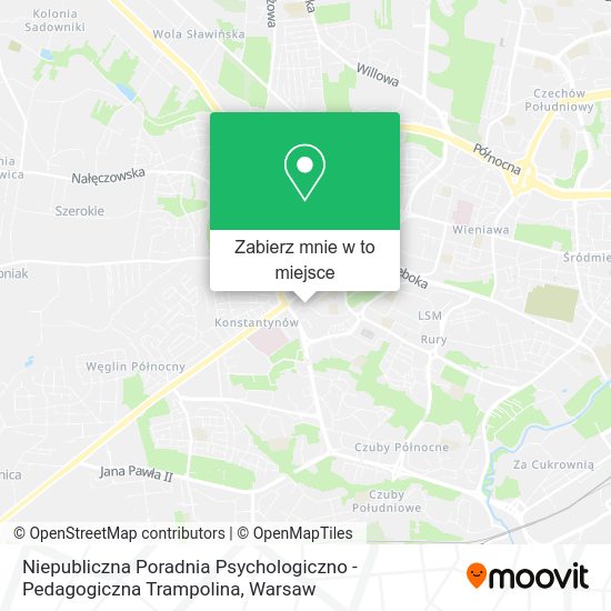 Mapa Niepubliczna Poradnia Psychologiczno - Pedagogiczna Trampolina