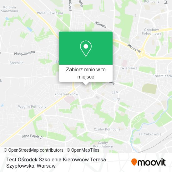 Mapa Test Ośrodek Szkolenia Kierowców Teresa Szypłowska