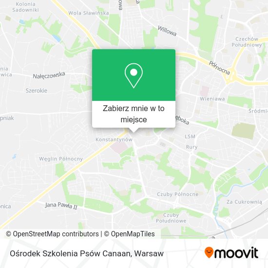 Mapa Ośrodek Szkolenia Psów Canaan