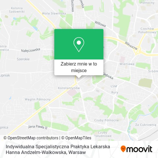 Mapa Indywidualna Specjalistyczna Praktyka Lekarska Hanna Andzelm-Walkowska