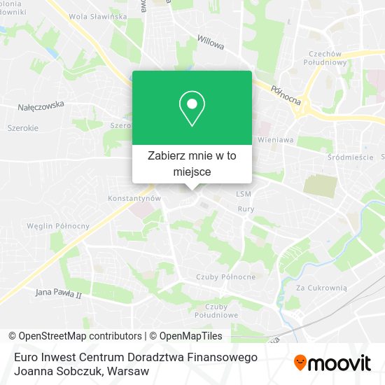 Mapa Euro Inwest Centrum Doradztwa Finansowego Joanna Sobczuk