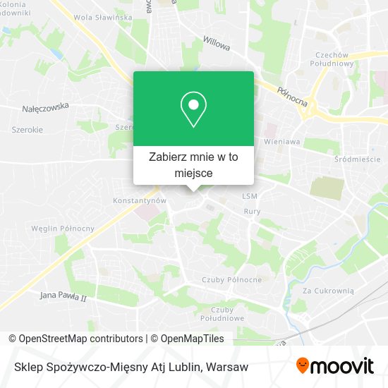 Mapa Sklep Spożywczo-Mięsny Atj Lublin