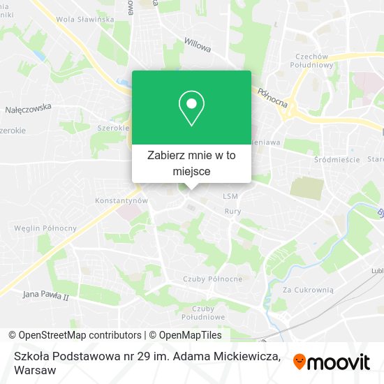 Mapa Szkoła Podstawowa nr 29 im. Adama Mickiewicza