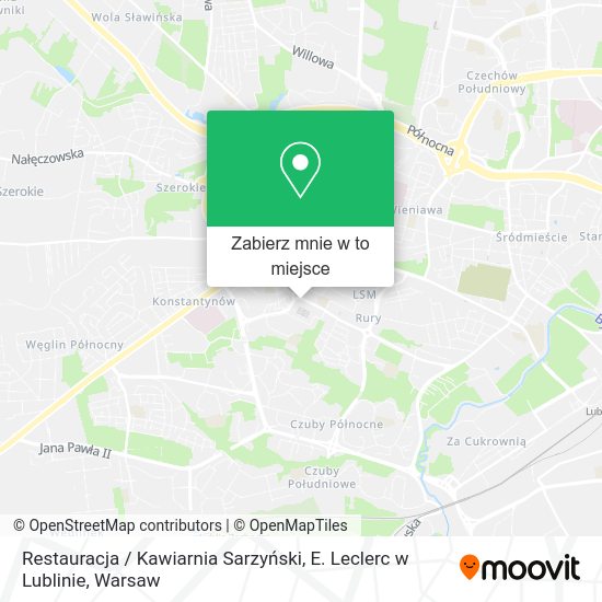 Mapa Restauracja / Kawiarnia Sarzyński, E. Leclerc w Lublinie