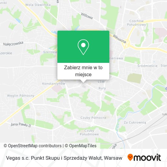 Mapa Vegas s.c. Punkt Skupu i Sprzedaży Walut