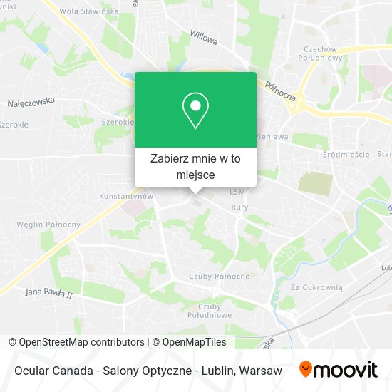 Mapa Ocular Canada - Salony Optyczne - Lublin