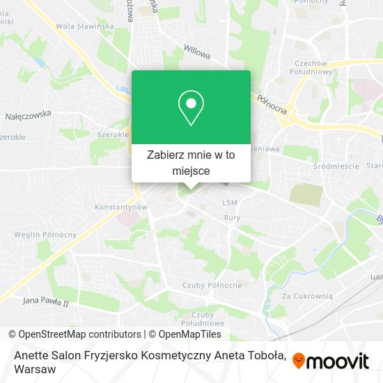 Mapa Anette Salon Fryzjersko Kosmetyczny Aneta Toboła