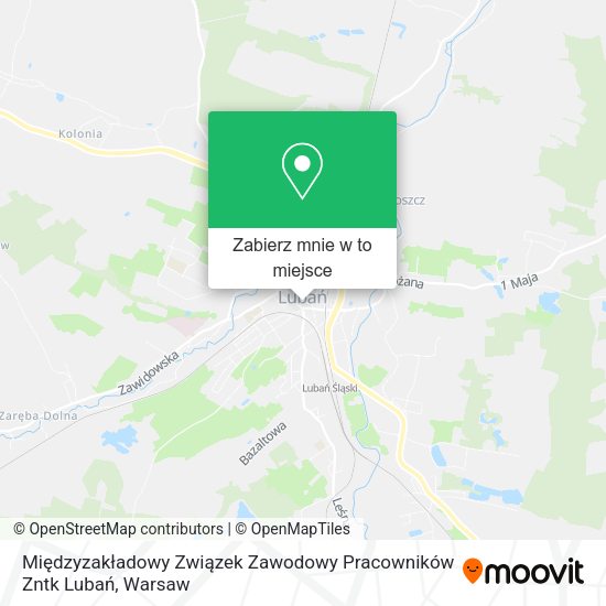 Mapa Międzyzakładowy Związek Zawodowy Pracowników Zntk Lubań