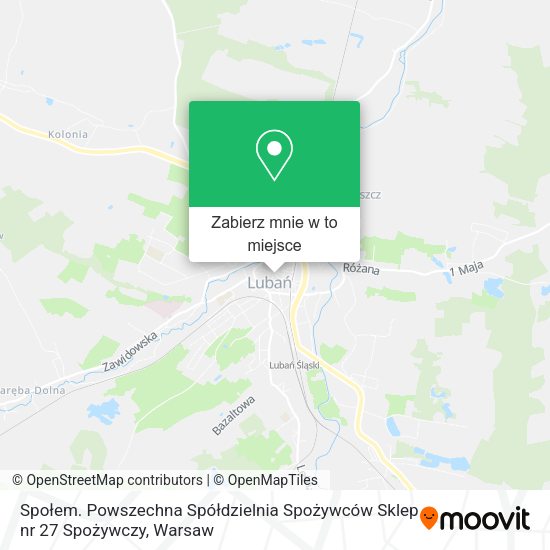 Mapa Społem. Powszechna Spółdzielnia Spożywców Sklep nr 27 Spożywczy