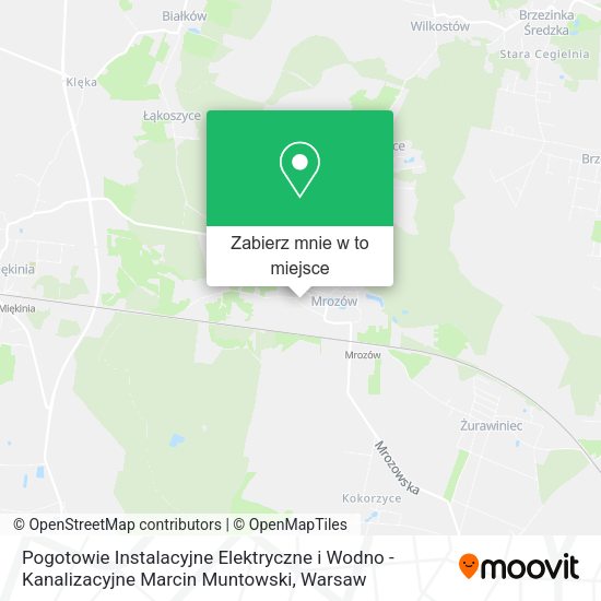 Mapa Pogotowie Instalacyjne Elektryczne i Wodno - Kanalizacyjne Marcin Muntowski