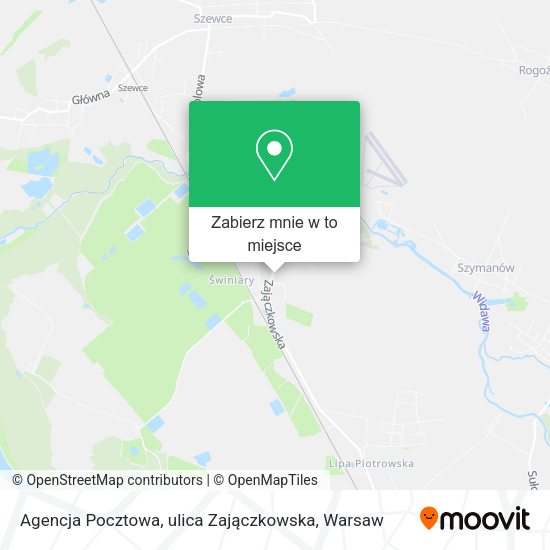 Mapa Agencja Pocztowa, ulica Zajączkowska