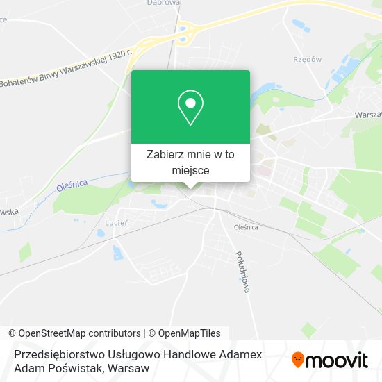 Mapa Przedsiębiorstwo Usługowo Handlowe Adamex Adam Poświstak