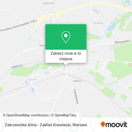 Mapa Zakrzewska Alina - Zakład Krawiecki