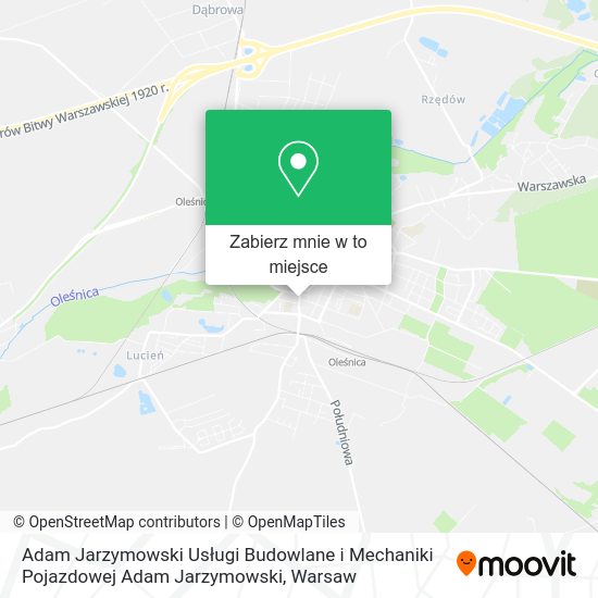 Mapa Adam Jarzymowski Usługi Budowlane i Mechaniki Pojazdowej Adam Jarzymowski