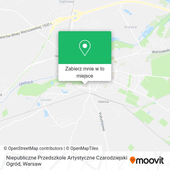 Mapa Niepubliczne Przedszkole Artystyczne Czarodziejski Ogród