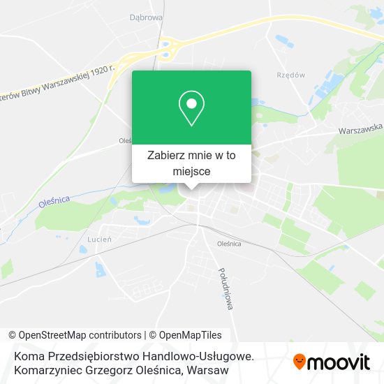 Mapa Koma Przedsiębiorstwo Handlowo-Usługowe. Komarzyniec Grzegorz Oleśnica