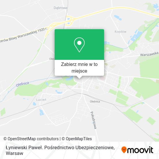 Mapa Łyniewski Paweł. Pośrednictwo Ubezpieczeniowe