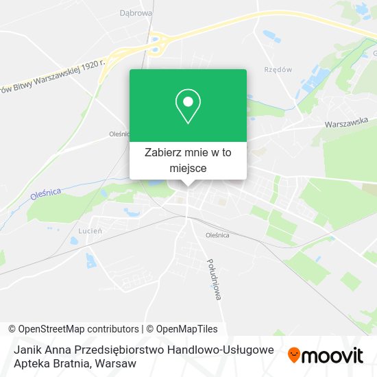 Mapa Janik Anna Przedsiębiorstwo Handlowo-Usługowe Apteka Bratnia