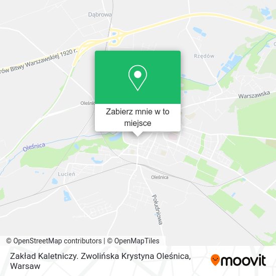 Mapa Zakład Kaletniczy. Zwolińska Krystyna Oleśnica