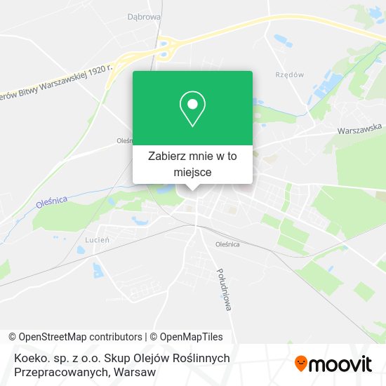 Mapa Koeko. sp. z o.o. Skup Olejów Roślinnych Przepracowanych