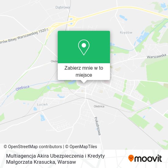 Mapa Multiagencja Akira Ubezpieczenia i Kredyty Małgorzata Krasucka