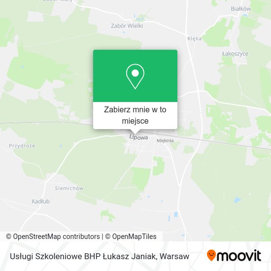 Mapa Usługi Szkoleniowe BHP Łukasz Janiak