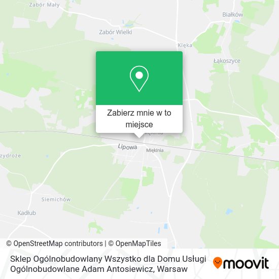 Mapa Sklep Ogólnobudowlany Wszystko dla Domu Usługi Ogólnobudowlane Adam Antosiewicz