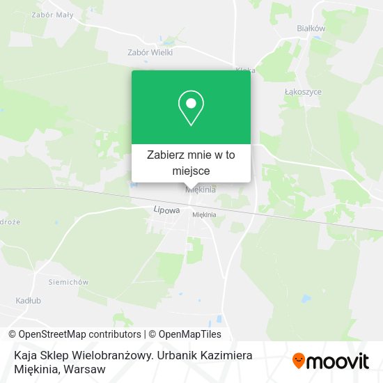 Mapa Kaja Sklep Wielobranżowy. Urbanik Kazimiera Miękinia