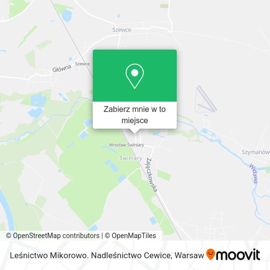 Mapa Leśnictwo Mikorowo. Nadleśnictwo Cewice