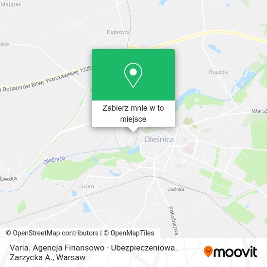 Mapa Varia. Agencja Finansowo - Ubezpieczeniowa. Zarzycka A.