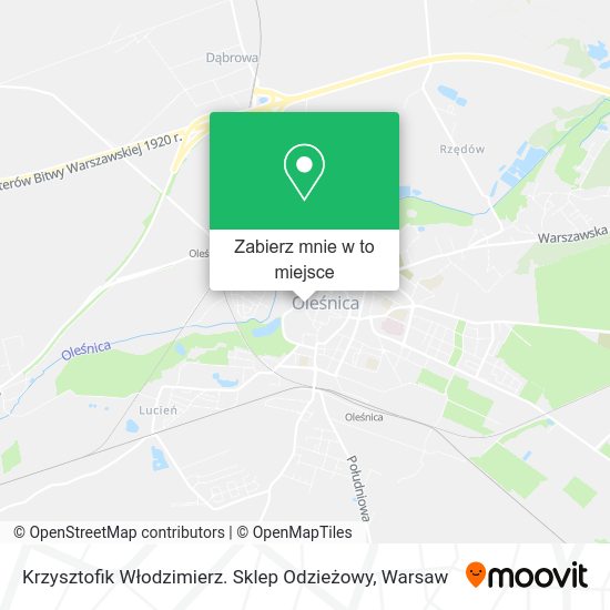 Mapa Krzysztofik Włodzimierz. Sklep Odzieżowy