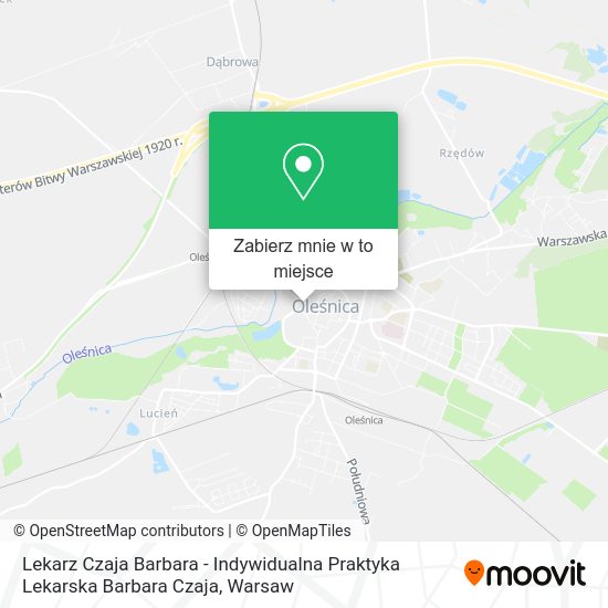 Mapa Lekarz Czaja Barbara - Indywidualna Praktyka Lekarska Barbara Czaja