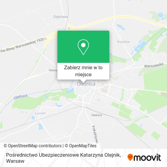 Mapa Pośrednictwo Ubezpieczeniowe Katarzyna Olejnik