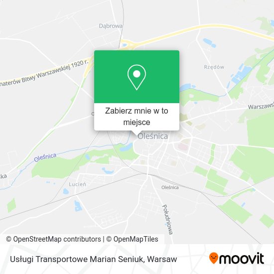 Mapa Usługi Transportowe Marian Seniuk