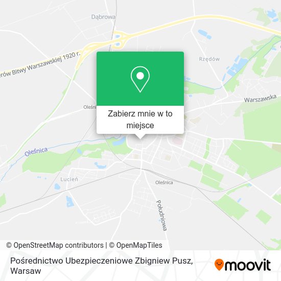 Mapa Pośrednictwo Ubezpieczeniowe Zbigniew Pusz