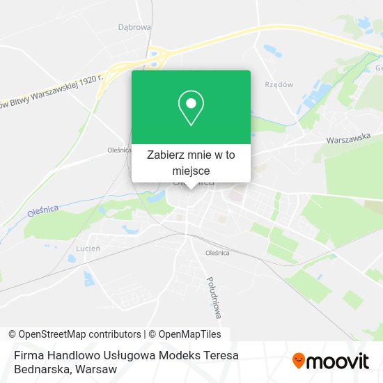 Mapa Firma Handlowo Usługowa Modeks Teresa Bednarska