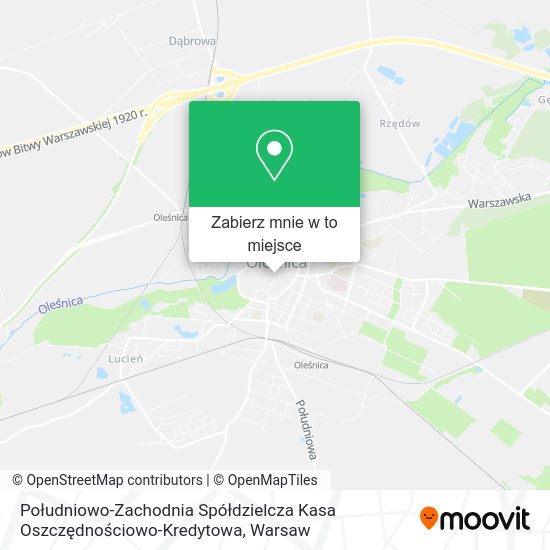 Mapa Południowo-Zachodnia Spółdzielcza Kasa Oszczędnościowo-Kredytowa