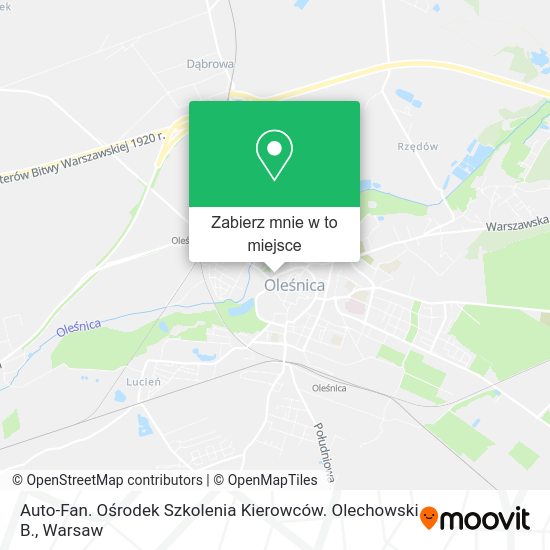 Mapa Auto-Fan. Ośrodek Szkolenia Kierowców. Olechowski B.