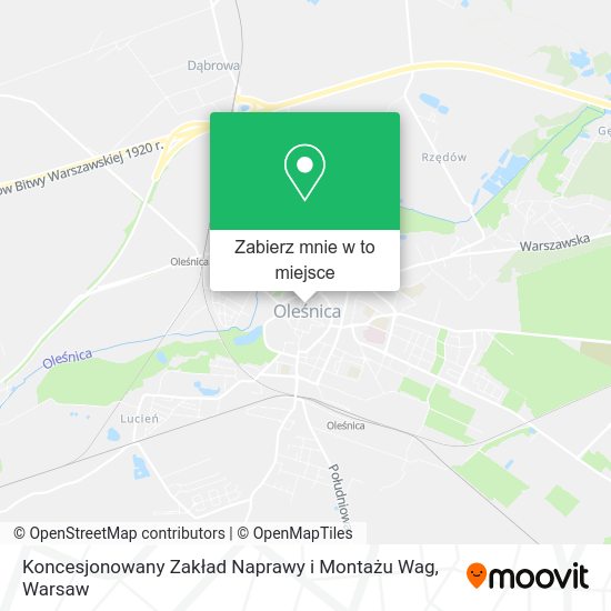 Mapa Koncesjonowany Zakład Naprawy i Montażu Wag