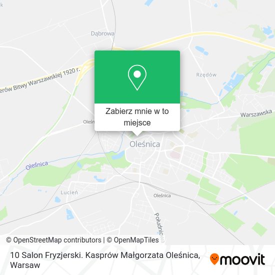 Mapa 10 Salon Fryzjerski. Kasprów Małgorzata Oleśnica